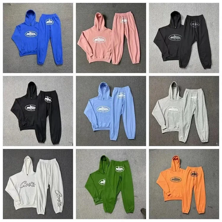 C Plus Velvet Hooded Sweatshirt Sweatpants Casual Set